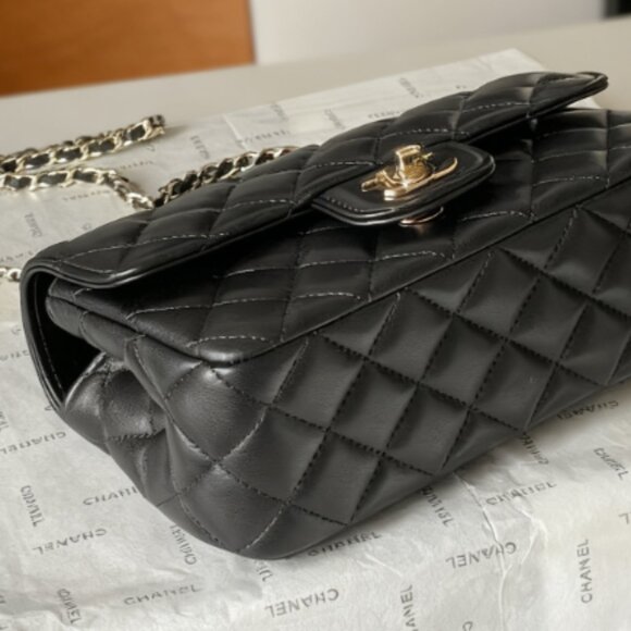 NEW Chanel Rectangular Classic Flap Bag Black Lambskin w/Gold - Picture 5 of 6